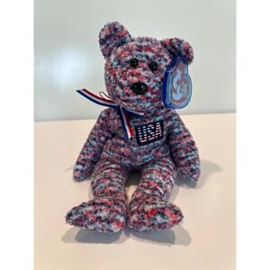 Ty Beanie Baby 2000 USA the Patriotic Bear Beanbag Plush Toy P.E. Pellets JL